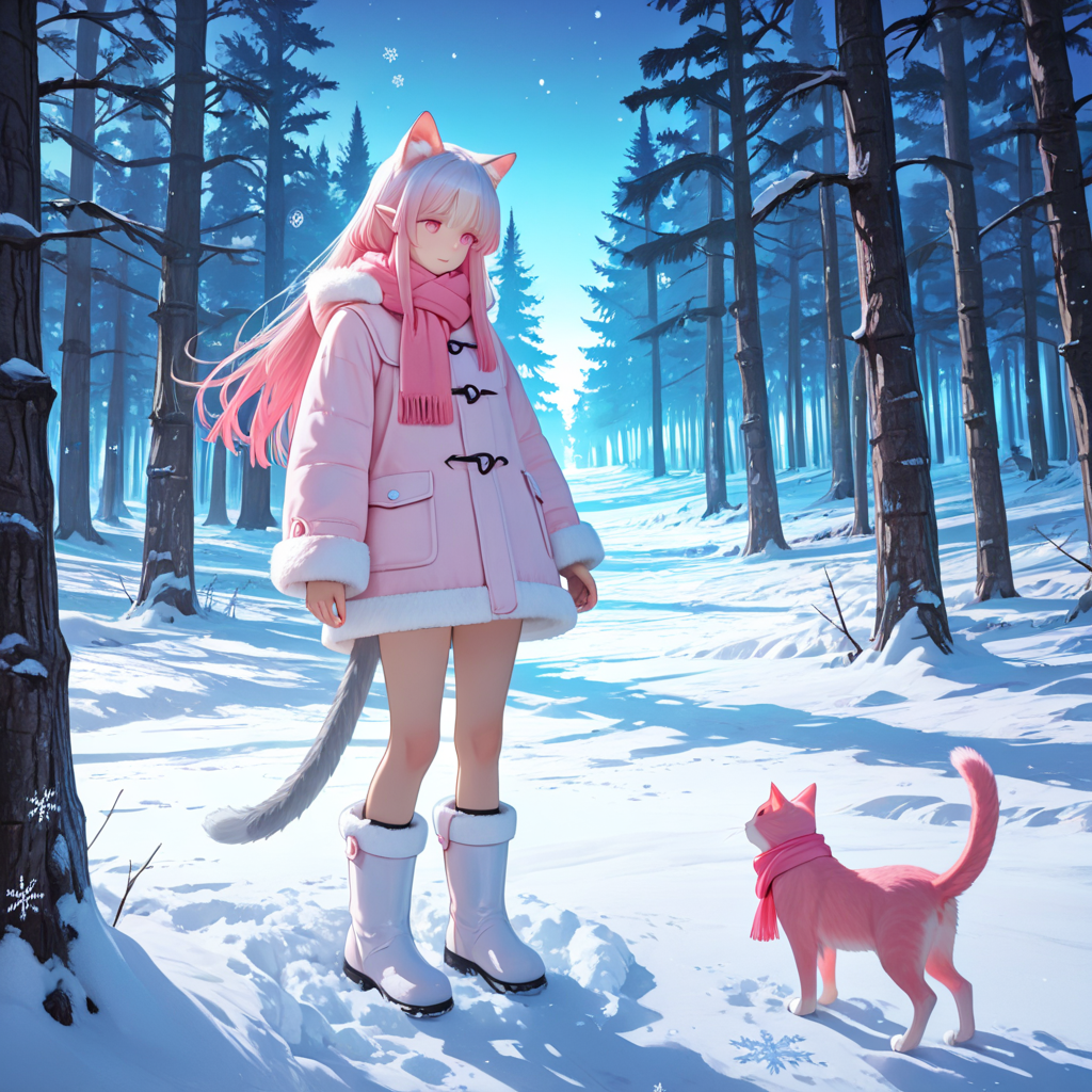 Winter Coat in Snowy Forest